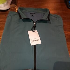 NEW Brady Brand Mens Train Track Jacket, Athletic Performance size Large Spruce